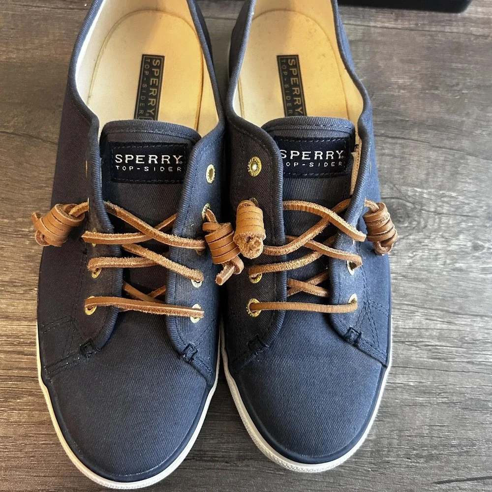 Sperry Top-Sider Shoes‎ Womens Size 8.5 Canvas Lace Up Boat Casual STS90550